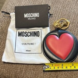 Moschino Black and Red Heart Keychain